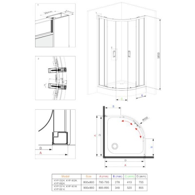 Душевой уголок Deante Funkia KYP 651K 90x90 фотография