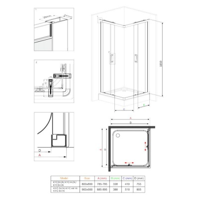 Душевой уголок Deante Funkia KYС 042K 80x80 фотография