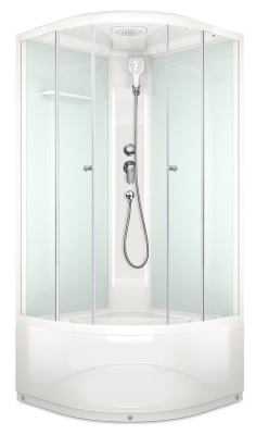 Душевая кабина Domani-Spa Delight 110 high 100x100 (прозрачное стекло / белые стенки) фотография