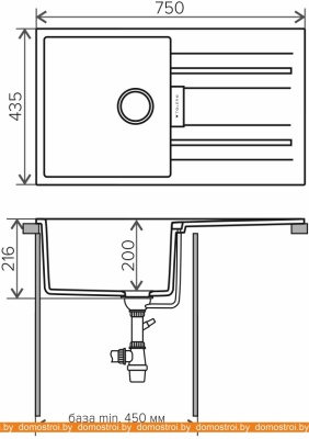 Кухонная мойка Tolero Loft TL-750 (белый) фотография