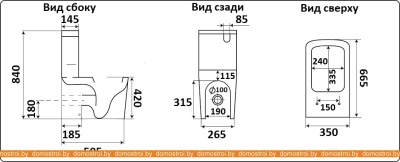 Унитаз CeramaLux 2170-18 (черный глянцевый) фотография