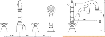 Смеситель Ganzer Konstantin GZ 09033E (золотой) фотография