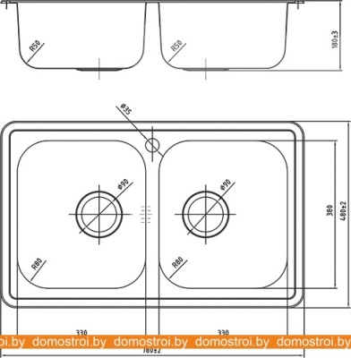 Кухонная мойка IDDIS Strit STR78S2i77 фотография