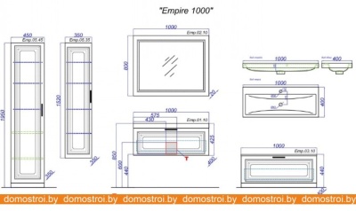 Шкаф-пенал Aqwella Empire 45 Emp.05.45/W фотография