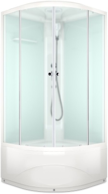 Душевая кабина Domani-Spa Delight 88 High 80x80 (сатин матированное стекло / белые стенки) с крышей фотография
