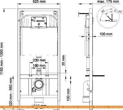 Система инсталляции Berges Wasserhaus Novum 525 F1 040000+040051 фотография