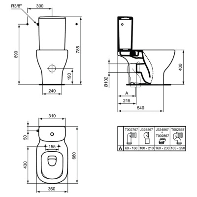 Напольный унитаз Ideal Standard Tesi AquaBlade T008701 фотография