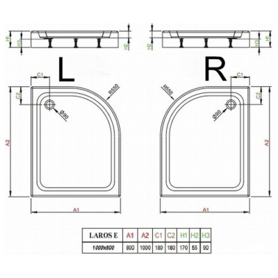 Акриловый поддон Radaway Laros E Compact L/R 100x80x17 фотография