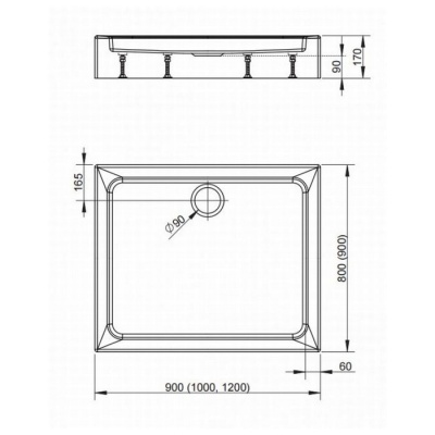 Акриловый поддон Radaway Laros D Compact 120x80x17 фотография