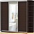 Шкаф-купе Vivat Mebel D3-06 220x60 (черное дерево) картинка
