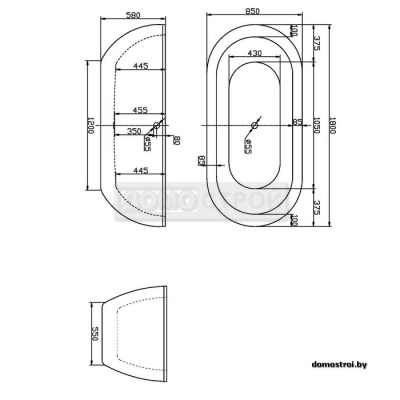 Акриловая ванна BelBagno BB13-1800 180x86 фотография