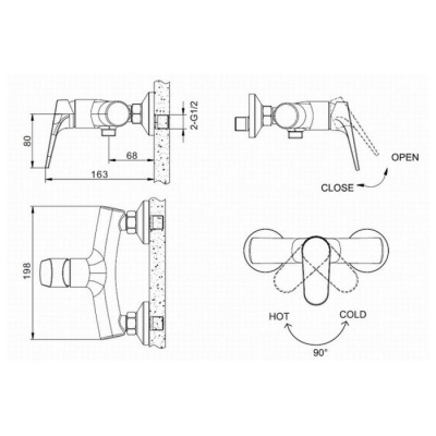 Смеситель для душа Bravat ELER F9191238CP-01-RUS фотография