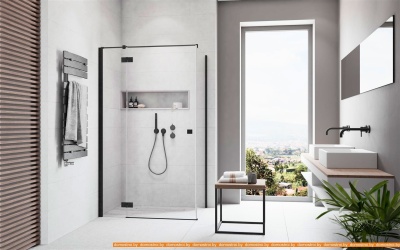 Душевой уголок Radaway Essenza New Black KDJ 90х90 левая фотография