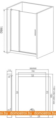 Душевая дверь Good Door Pandora WTW 120 (прозрачное/хром) фотография