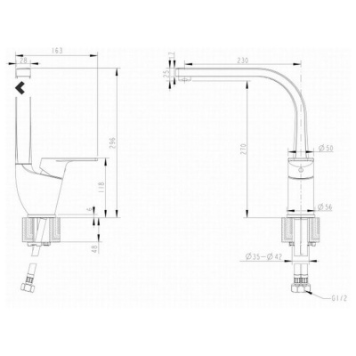 Смеситель для кухни Bravat LINE F75299C-2 фотография