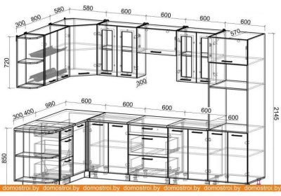 Кухня Интерлиния Мила Gloss 1.68x3.0 левая (ваниль-шоколад) фотография