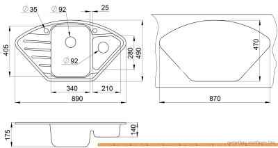 Кухонная мойка Granula 9101 (черный) фотография