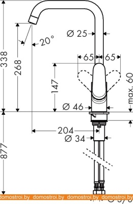 Смеситель Hansgrohe Focus M41 31820670 (черный матовый) фотография