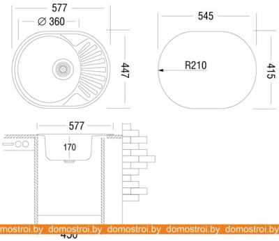 Кухонная мойка Ukinox FAD577.447-5K 1R фотография