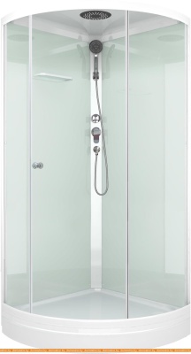 Душевая кабина Domani-Spa Simple 99 (белые стенки, прозрачное стекло) фотография