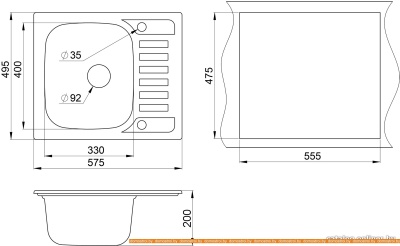 Кухонная мойка Granula 5801 (черный) фотография