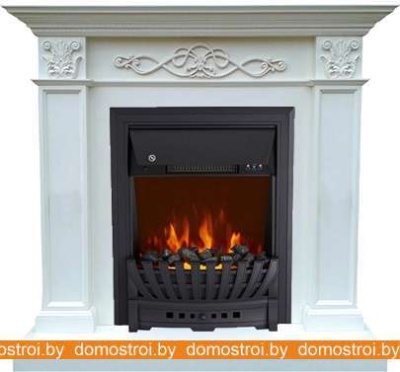 Комплект камина Smolcom Verona STD-ASP с Royal Flame Aspen Black (бьянко белый дуб) фотография
