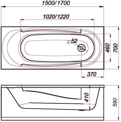 Акриловая ванна Domani-Spa Standard 170x70 фотография