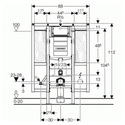 Инсталляция для подвесного унитаза Geberit Duofix 111.375.00.5 фотография