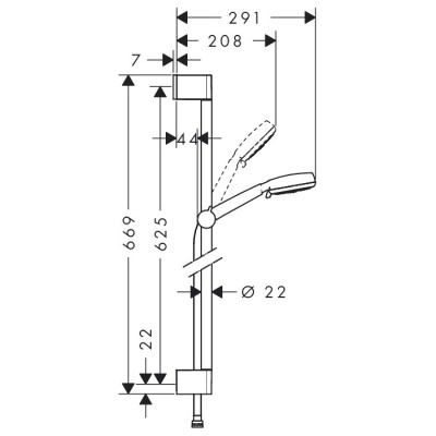 Душевая стойка Hansgrohe Crometta 100 [26652400] фотография