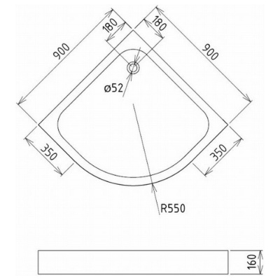 Акриловый поддон Gemy ST07T 90x90x16 фотография