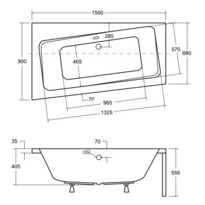 Акриловая ванна Besco Infinity 150x90 L фотография