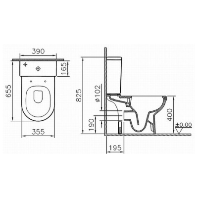 Напольный унитаз Vitra S50 Rim-ex Open-back 9797B003-7204 c бачком и сиденьем фотография