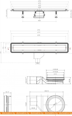 Душевой трап Pestan Confluo Premium White Glass Line 650 фотография