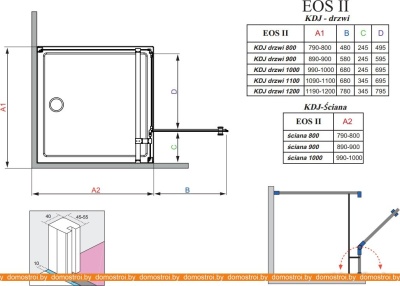 Душевой уголок Radaway Eos II KDJ 100x90 фотография