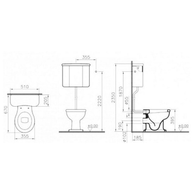 Унитаз Vitra Efes 6233B003-0075 чаша без бачка, без сидения фотография