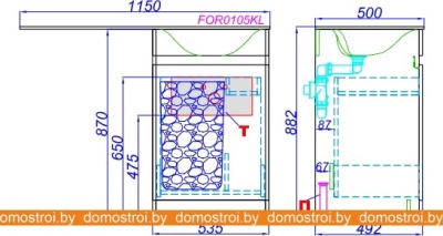 Тумба Aqwella Forma 115 L FOR0105KL под умывальник Forma FOR.11.04.D-L фотография
