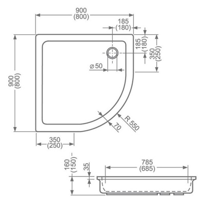 Акриловый поддон Roltechnik HAWAII 80x80x15 фотография