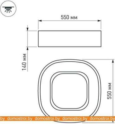 Светодиодная панель Arlight SP-TOR-QUADRAT-S550x550-53W Warm3000 022145(1) фотография