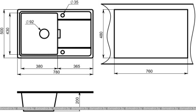 Кухонная мойка Granula 7804 (черный) фотография