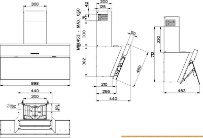 Вытяжка Faber Onyx-V BK Glass/X A90 330.0543.437 фотография