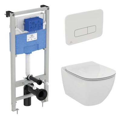Комплект инсталляции и унитаза Ideal Standard Tesi Aquablade + кнопка Oleas M3 белая S0079R0123AC фотография