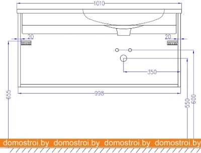 Тумба под умывальник Jacob Delafon Madeleine 100 EB2055-J52 (черный блестящий) фотография