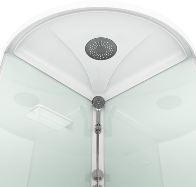 Душевая кабина Domani-Spa Simple high 90x90 (сатин матированное стекло / белые стенки) фотография
