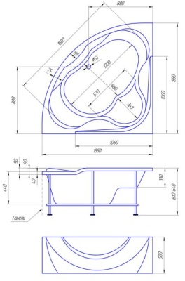 Акриловая ванна 1Marka Luxe 155x155 фотография