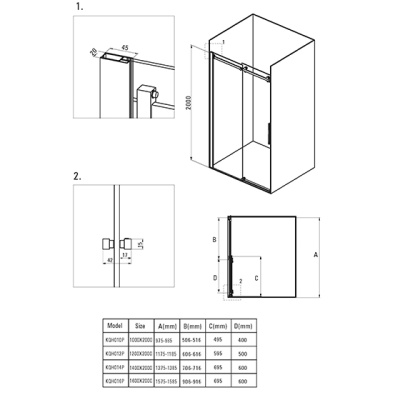 Deante Hiacynt Двери для ниши раздвижные KQH 016P, стекло прозрачное,160*200см фотография