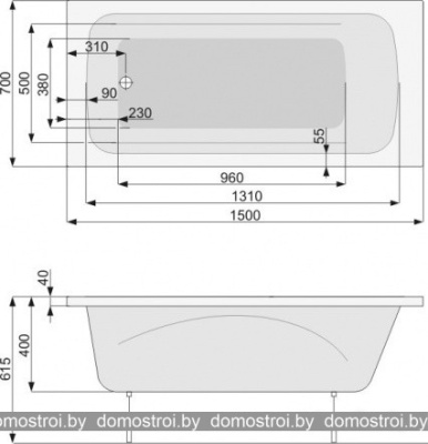 Ванны Poolspa Klio 150 x 70 фотография