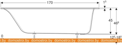 Ванны Geberit Soana Slim Rim 170x70 (c ножками) фотография
