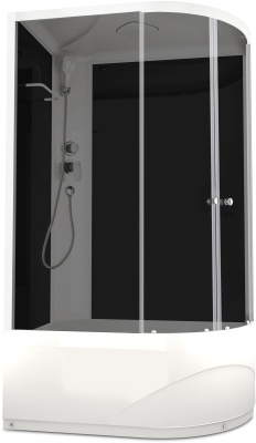 Душевая кабина Domani-Spa Delight 128 high 120x80 L (тонированное стекло / черные стенки) фотография
