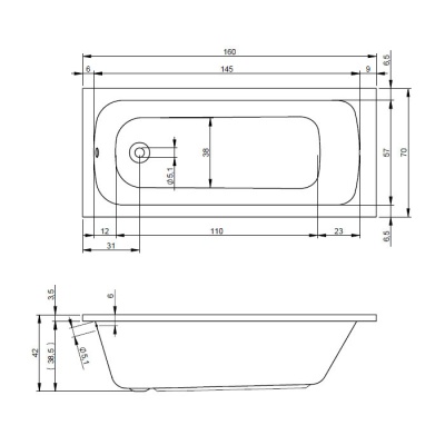 Акриловая ванна Riho Dola 160 160x70 фотография