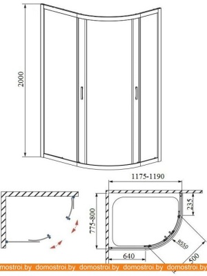 Душевой уголок Bravat Drop 120x80 BS1280.1200AL (с поддоном) фотография